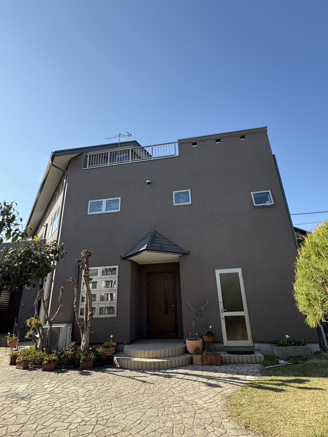 平塚市戸建住宅吹付塗装工事